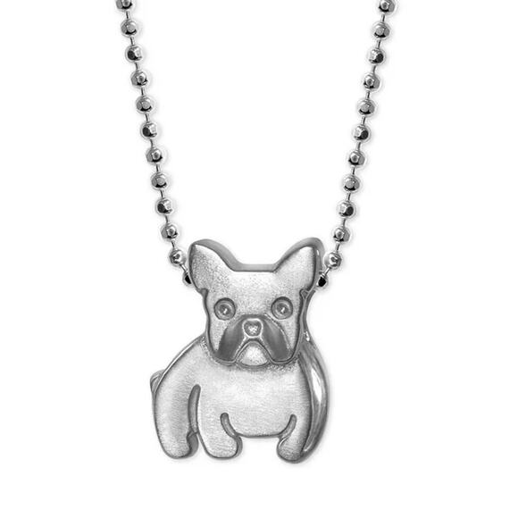 Alex Woo Sterling Silver French Bulldog Pendant Necklace Designer Frenchie Dog - Picture 2 of 16